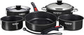 Magma 10 Piece Gourmet Nesting Stainless Steel Cookware Set with Ceramica Non-Stick Induction Compatible Oven Safe to 500°F - Suitable for All Stovetops Removable Handles Jet Black