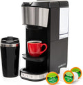 Mixpresso Coffee Maker Single Serve For Ground Coffee &amp Compatible With K Cup Pods With 14oz Travel Mug &amp Reusable Filter For Home Office &amp Camping 30oz Removable Water Tank.