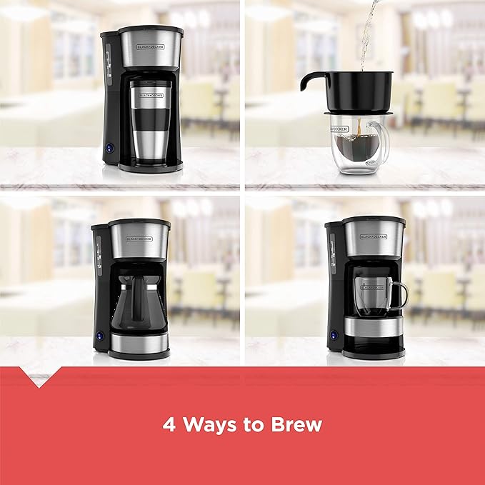 BLACK+DECKER CM0755S 4-in-1 5-Cup Coffee Station Coffeemaker Stainless Steel