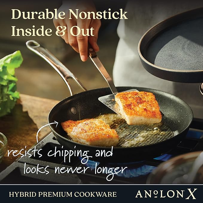 Anolon X Cookware/Pots and Pans Set 8 Piece Dark Gray