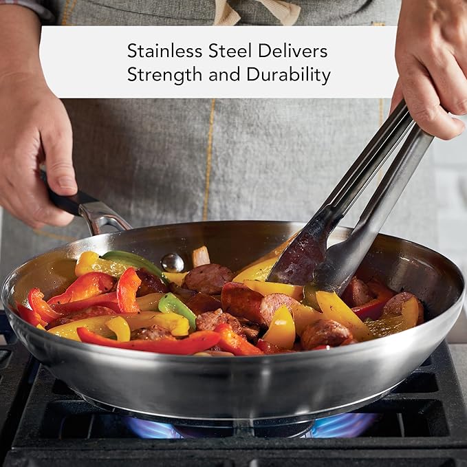 KitchenAid Stainless Steel Cookware/Pots and Pans Set 10 Piece Brushed Stainless Steel