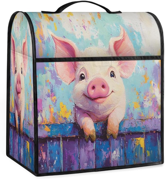cfpolar Kitchen Aid Mixer Cover Compatible with 6-8 Quarts Animal Pig Cute Stand Mixer Cover Kitchen Aid Mixers Accessories Appliance Organizer Bag Dust Covers with Zipper Pocket