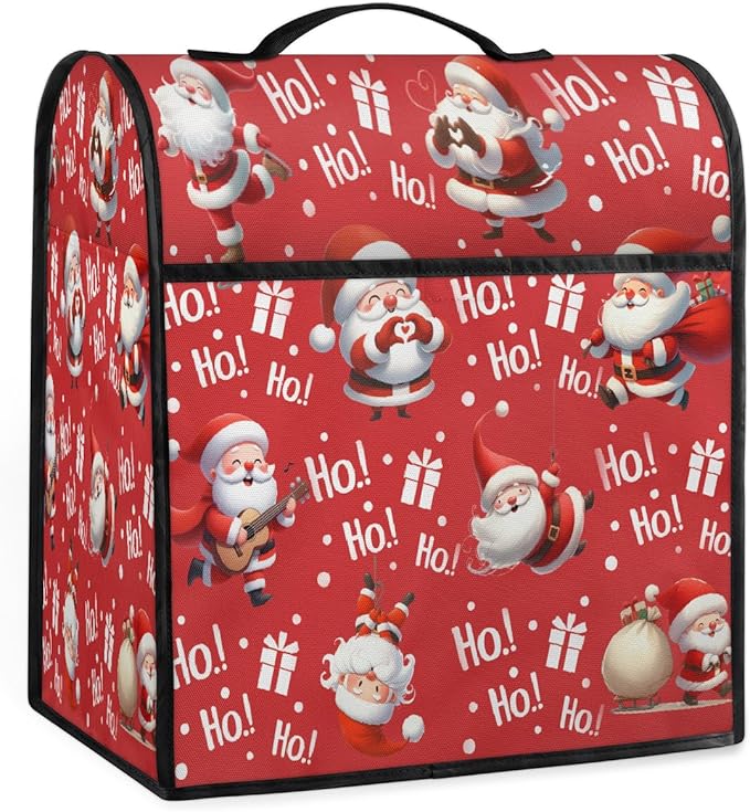 cfpolar Kitchen Aid Mixer Cover Compatible with 6-8 Quarts Cute Santa Claus Hat Xmas Stand Mixer Cover Kitchen Aid Mixers Accessories Appliance Organizer Bag Dust Covers with Zipper Pocket