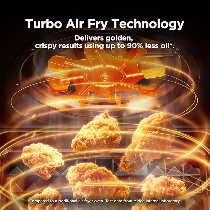Midea Flexify Pro 10+4 Toaster Oven Air Fryer Combo Graphene Juicy-Lock Cooking French Door Countertop Oven 450°F Flash Air Fry 26.4 QT Stainless Steel