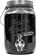 Willow &amp Everett Cold Brew Coffee &amp Iced-Tea Maker Pitcher 2 L Glass Dispenser w/Metal Spigot &amp Mesh Filter Iced Coffee &amp Sun Tea Brewing System