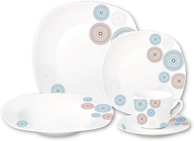 Lorren Home Trends LH451 Dinner Sets for Gatherings One Size Blue