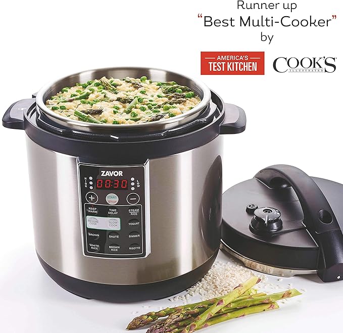 Zavor LUX 8 Quart Multi-cooker with America's Test Kitchen Multicooker Perfection Cookbook Stainless Steel