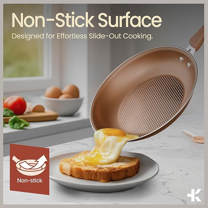 Pots and Pans Set 23-Piece Non Stick Cookware &amp Bakeware Sets with Plaid Pattern Stackable Design Dishwasher Safe Stain-resistant Oven &amp All-Stove Safe Tempered Glass Lid Golden