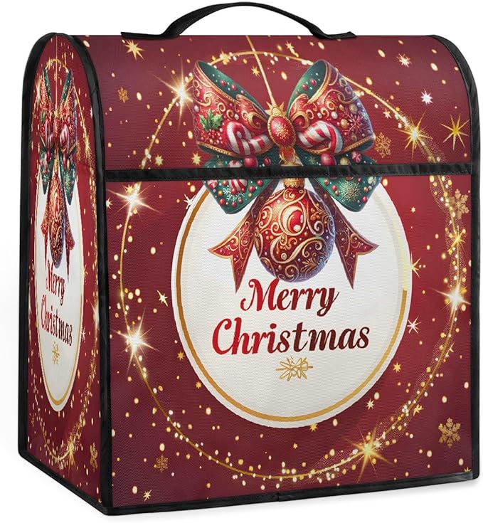 cfpolar Kitchen Aid Mixer Cover Compatible with 6-8 Quarts Christmas Balls Xmas Bows Stand Mixer Cover Kitchen Aid Mixers Accessories Appliance Organizer Bag Dust Covers with Zipper Pocket