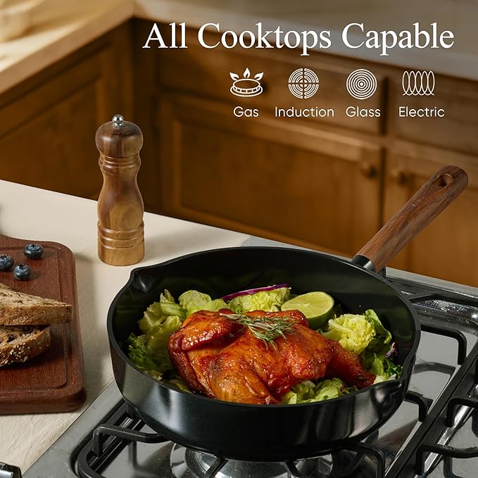 CAROTE ceramic cookware setnonstick pots and pans14PCS Non Toxic Healthy Non Stick Kitchen Cooking Pots and Frying Pans Set PFAS PTFE Free