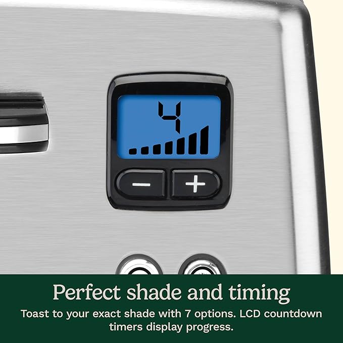 Cuisinart 4 Slice Countdown Motorized Toaster Compact Design with Extra-Wide Slots for Toasting Defrost &amp Reheat Functions CPT-435P1 Stainless Steel