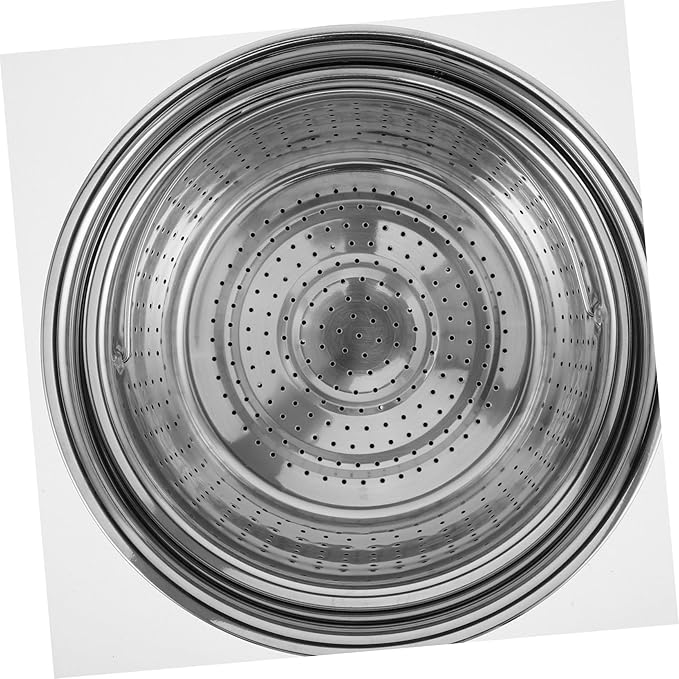 VOSAREA 1set Stainless Steel Inner Pot with Steaming Basket for Electric Pressure Cooker Capacity for Rice Soups Steamed Foods Convenient Draining for Healthier Cooking