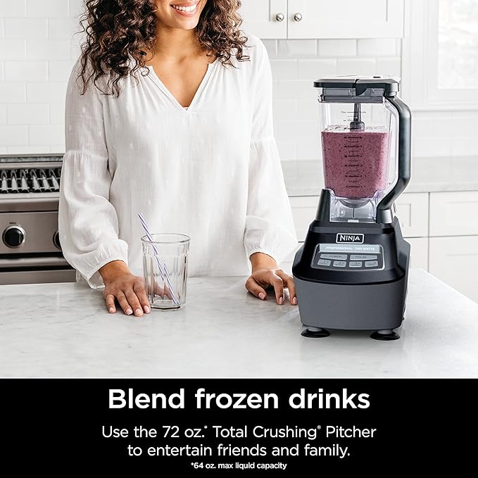 Ninja Kitchen System | All-in-One Food Processor &amp Blender for Smoothies | Includes Pitcher Travel Cup &amp 8-Cup Bowl | Makes Salsa Dough Shakes &amp Frozen Drinks | 120 Volts | Black | BL
