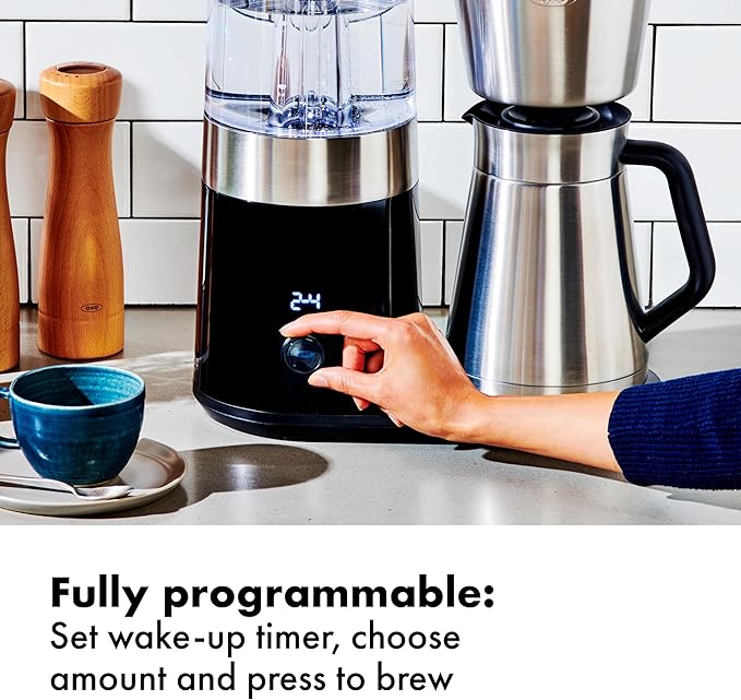 OXO Brew 9-Cup Coffee Maker – Stainless Steel Programmable Coffee Machine with Single Serve or Full Carafe Options SCA Certified Home Brewer