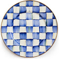 MACKENZIE-CHILDS Enamel Salad and Dessert Plate Small Plate for a Dessert or Appetizer Dish 8 Inches Blue-and-White Royal Check