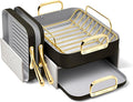 Caraway Square Cookware Set - Square Pans Set - Perfect for Griddling Toasting Searing Roasting and More - Non-Stick Ceramic Coated Pans - Non Toxic PTFE &amp PFOA Free - Black