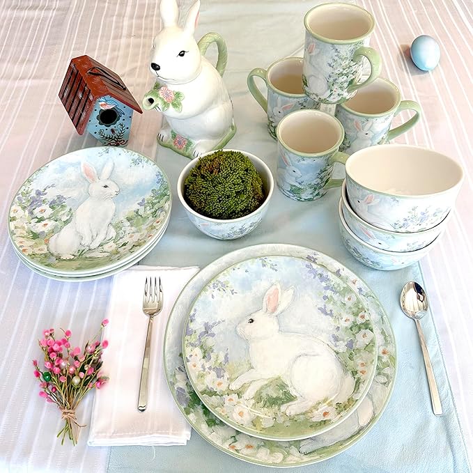 Certified International Easter Morning 16 piece Dinnerware Set Service for 4