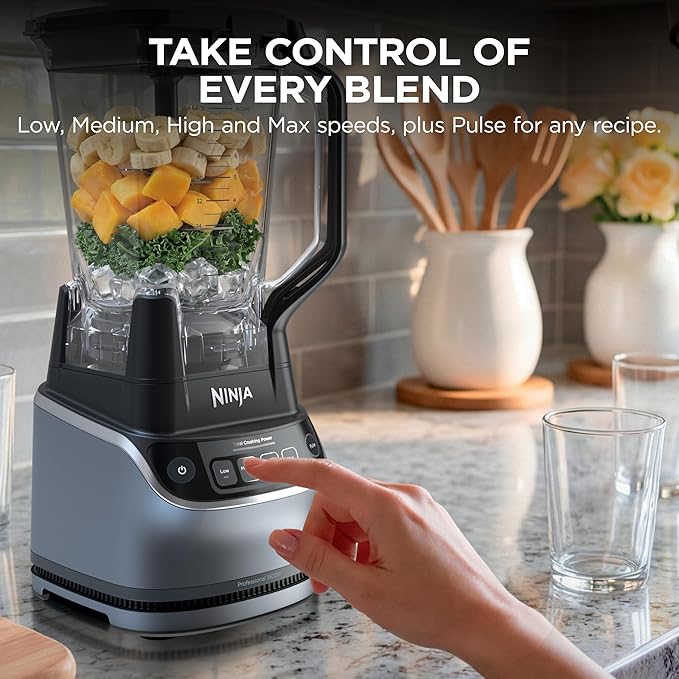 Ninja UltraCrush Professional Kitchen System | 1500W 72oz Full-Size Blender 8-Cup Food Processor &amp 18 oz To-Go Cup | Total Crushing Technology Smoothies Ice Crush Chopping &amp More | Silver