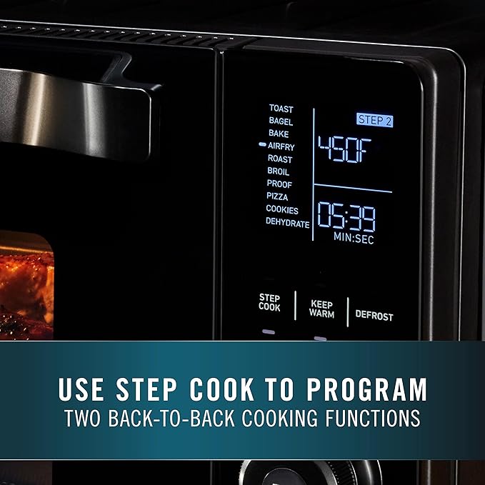 Calphalon Air Fryer Oven 11-in-1 Toaster Oven Air Fryer Combo Cool Touch Exterior 26.4 QT/25 L Fits 12 Pizza Stainless Steel