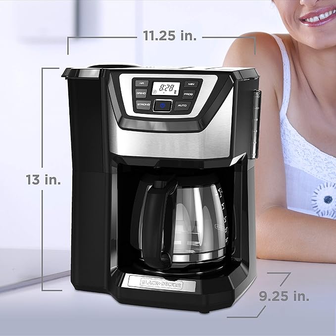 Black and Decker BLACK+DECKER 12-Cup Mill and Brew Coffeemaker Black CM5000B