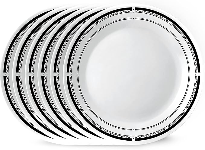 Corelle 18-Piece Dinnerware Set Service for 6 Lightweight Plates and Bowls Set Vitrelle Triple Layer Glass Brasserie Collection Lunch Plates Included