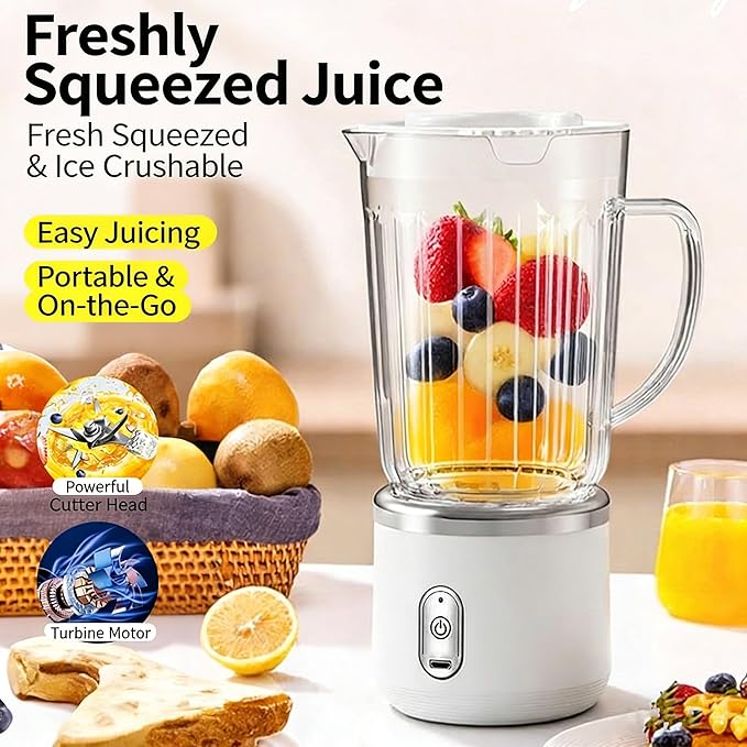 Upgraded Electric Juicer: Wireless &amp Portable 800mL Desktop Blender with High Power Detachable Cup &amp Easy-Clean Design. Ideal for Fresh Homemade Juices Perfect for Home Kitchens and Offices