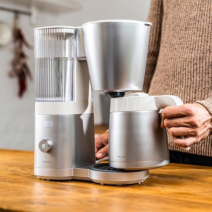 ZWILLING Enfinigy Drip Coffee Maker with Thermo Carafe 10 Cup Awarded the SCA Golden Cup Standard Silver