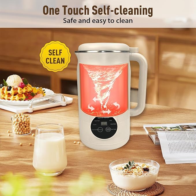 Nut Milk Maker Machine Nut Milk Maker Blender The 8-in-1 Multifunction NutMilk &amp Juice Maker Nutmilk Machine with Keep Warm/One-Button Self-Cleaning/Delay Start (White)