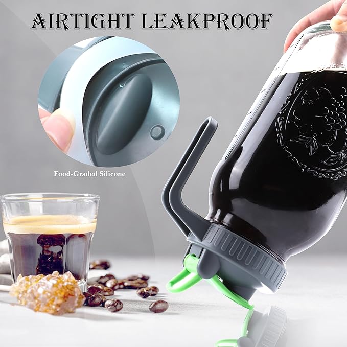 Cold Brew Coffee Maker 64 Oz Mason Jar Iced Tea Pitcher With Strainer 2 Set Half Gallon Glass Pitcher With Spout Lid 2 Quar Water Jug For Fridge Beverage Sun Tea Hot Cold Brew Lemonade Juice