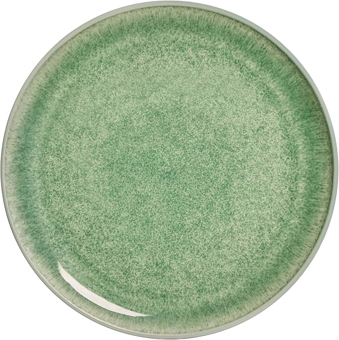 Sango 12-Piece Stoneware Dinnerware Set for 4 Green Ceramic Plates and Bowls Sets Modern Dish Set with Reactive Glaze Durable Kitchen Dishes for Casual Dining Microwave &amp Dishwasher Safe Ashe