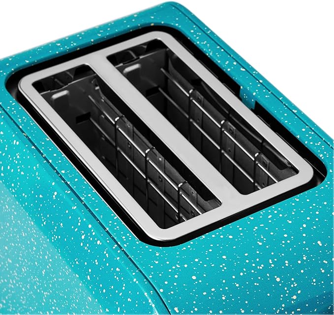 Dual slot Digital Toaster with Digital Display touch-activated display has three functions Teal Speckle it