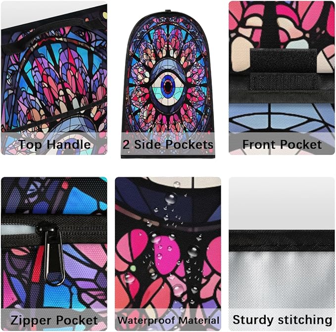 cfpolar Kitchen Aid Mixer Cover Compatible with 6-8 Quarts Evil Eye Glass Painting Stand Mixer Cover Kitchen Aid Mixers Accessories Appliance Organizer Bag Dust Covers with Zipper Pocket
