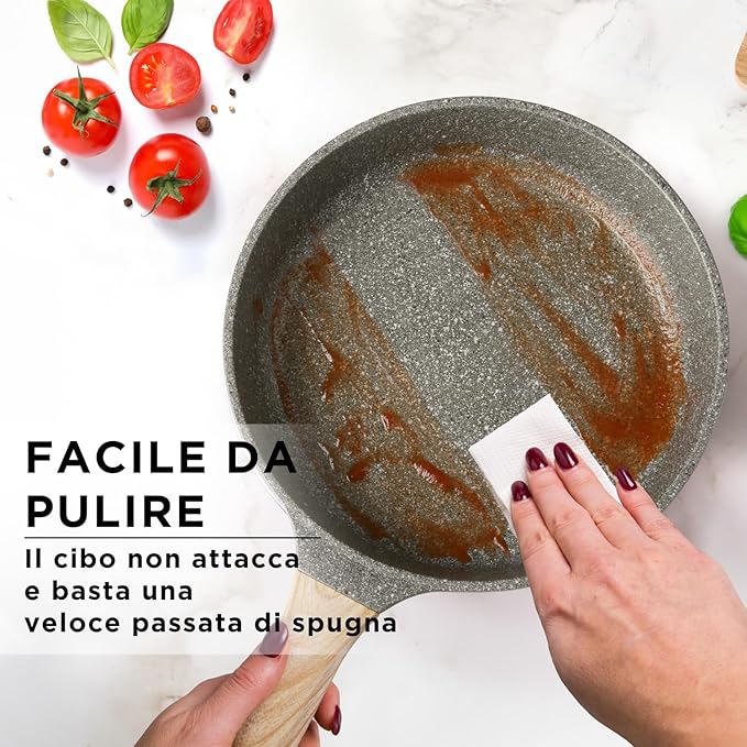 Bambù 10Pcs Cookware set Die-cast Aluminum pots and pans Nonstick frying pans and casseroles Induction safe PFOA-free (Green 10 pcs)