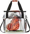 Golf Themed Coffee Maker Carring Bag Large Insulated Storage Organizer Case Tote Bags with Shoulder Strap for Travel Work Picnic