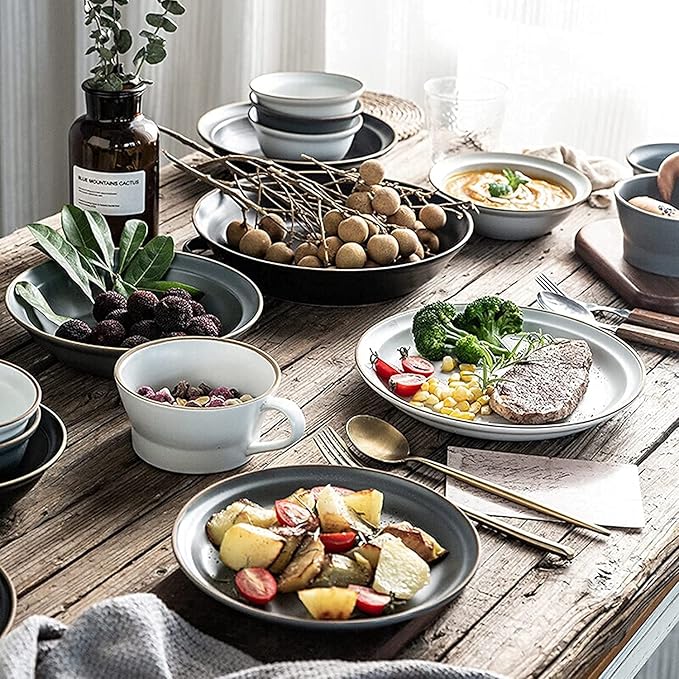 GaRcan Dinner Plate Luxurious Dinner Set for Party or Wgifts 32 Pieces -Ceramic Dinnerware Set Classic Dinnerware Set Service for 6 Include Plates/Salad Plates/Bowls Set Modern Dinnerware Set