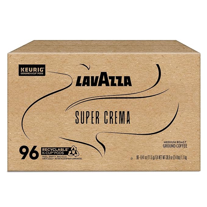 Lavazza Super Crema Single Serve Keurig® K-Cup® Pods Medium Espresso Roast Coffee 1 Box 96 Count