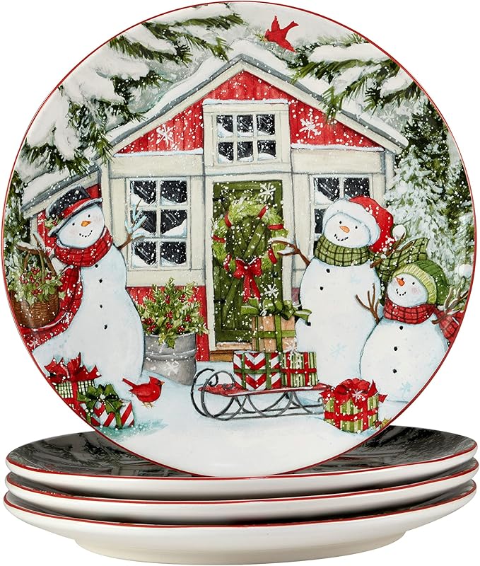 Certified International Snowman's Farmhouse 16 Pc. Dinnerware Set Service for 4