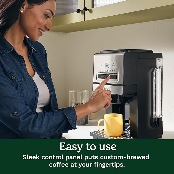 Cuisinart Coffee Maker Custom Grind and Brew Single Cup Coffee Maker 6 Cup Sizes Built-in Stainless Steel Burr Mill Adjustable Strength Grind Control and Over Ice Feature Easy Cleaning DGB-30
