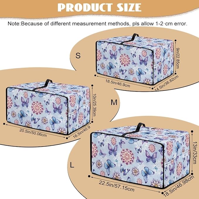 Butterfly Toaster Oven Cover Wide Slot Boho Mandala Print Toaster Oven Air Fryer Cover Dustproof Universal Fit Most Standard Toasters Blue