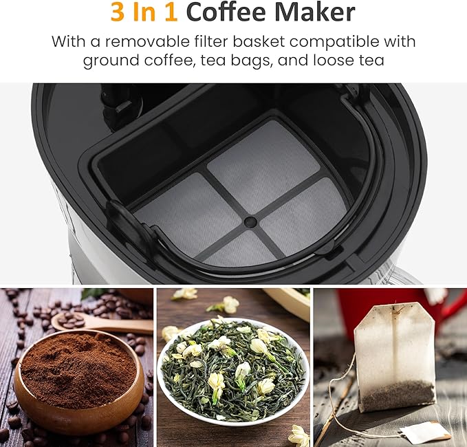 SUNVIVI 20 Oz Iced Tea Maker for Ground Coffee Cold Brew Coffee Maker with Reusable Coffee Filter and Insulated Pitcher Single Serve Machine for Home Strength Control for Flavor Black