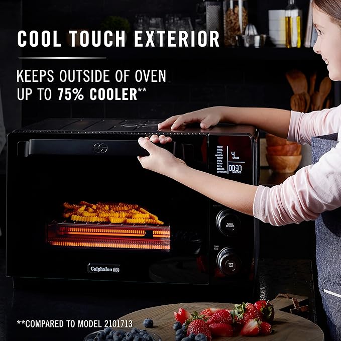 Calphalon Air Fryer Oven 11-in-1 Toaster Oven Air Fryer Combo Cool Touch Exterior 26.4 QT/25 L Fits 12 Pizza Stainless Steel