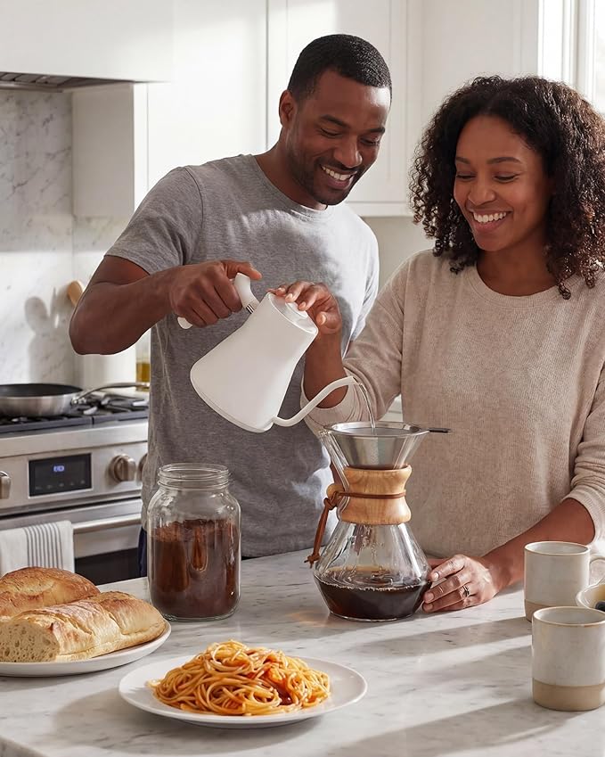 AGOGO Pour Over Coffee Maker Glass - 8 Cup Barista Kit with 304 Stainless Filter for Home Office Camping Cafes - Easy Clean Coffee Dripper Set (Towel&ampBrush Included) (8 Cup/28 oz-Diamond Shape)