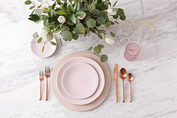 Fortessa Vitraluxe Dinnerware Heirloom Matte Finish Bread &amp Butter Plate 6.25-Inch Blush Set of 4
