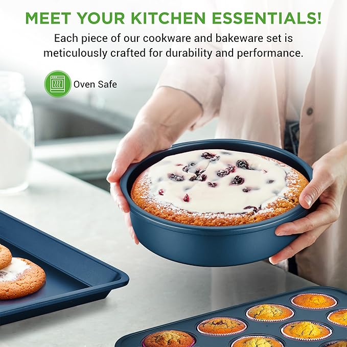 NutriChef Kitchenware Pots &amp Pans Set – High-qualified Basic Kitchen Cookware Set Non-Stick (20-Piece Set)