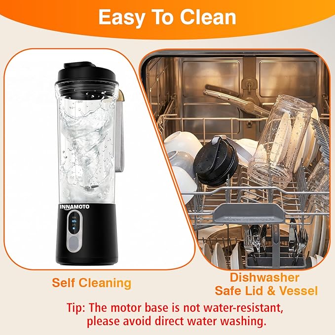 Portable Personal Size Mini Blender - Cordless Small Blender for Smoothies &amp Shakes 20oz Juice Cup With Leak-proof Travel Lid Powerful Blending Freshly Squeezed in Picnic/Office/Gym