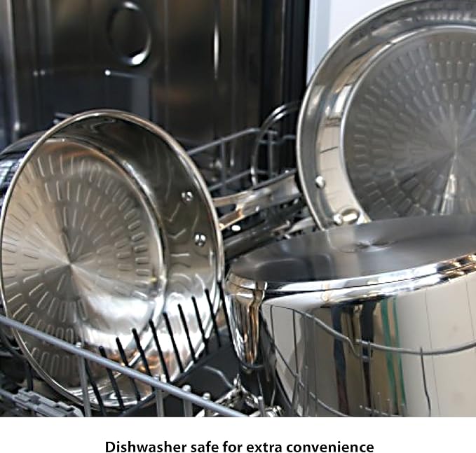 T-fal Performa Stainless Steel Cookware Set 12 Piece Induction Oven Broiler Safe 500F Pots and Pans Dishwasher Safe Silver