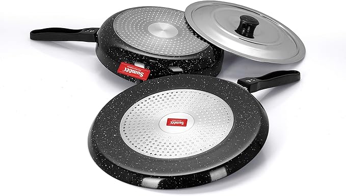 Sumeet NonStick Sparkle Induction Cookware Set of 2 Pcs (Tawa - 26.5Cm Fry Pan - 22Cm - 1.3Ltr)