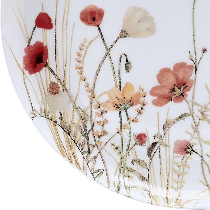 Mikasa Meadow Serenade 12 Piece Floral Bone China Durable Chip Resistant Lightweight Dinnerware Set Service for 4