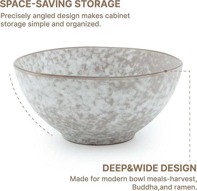 Mimola Ceramic Dinnerware SetsHandmade Reactive Glaze Stoneware Plates and Bowls SetsHighly Chip and Crack Resistant | Dishwasher &amp Microwave Safe Dishes SetService for 4 (12pc) (pure white)