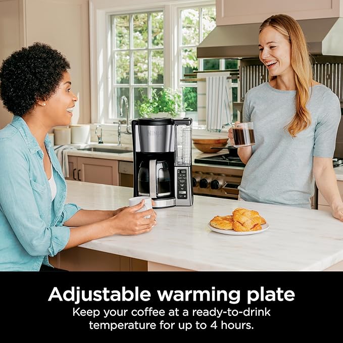 Ninja 12-Cup Programmable Coffee Brewer 2 Brew Styles Adjustable Warm Plate 60oz Water Reservoir Delay Brew - Black/Stainless Steel